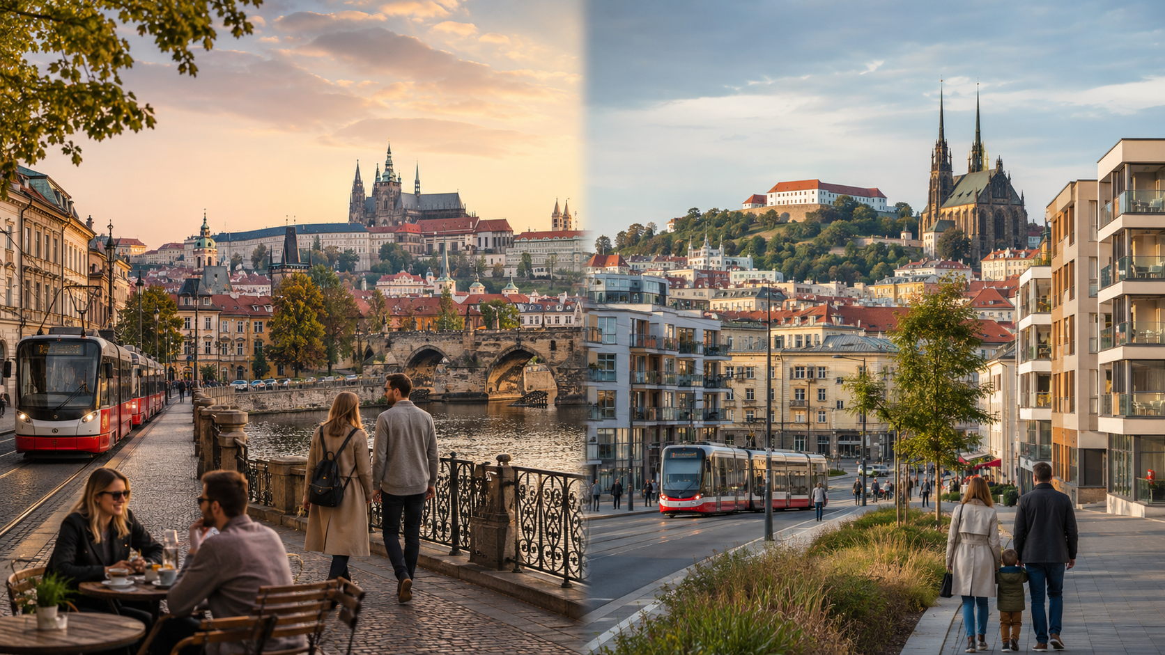 Srovnání Prahy a Brna z pohledu bydlení, práce, dopravy a každodenních životních nákladů