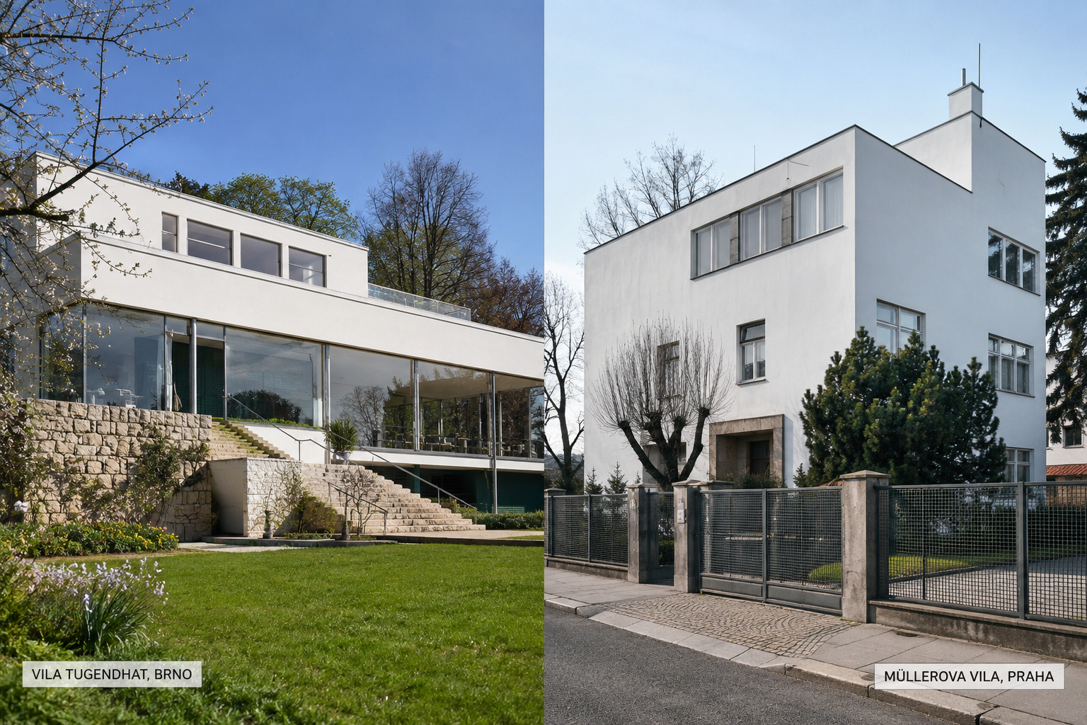 Vila Tugendhat v Brně a Müllerova vila v Praze jako ikony české moderní architektury